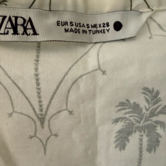 Zara Palm Tree Print V-Neck Mini Dress - Picture 8 of 10
